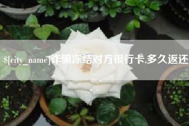 沁阳诈骗冻结对方银行卡,多久返还