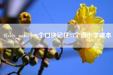 沁阳一个口诀记住34个省小学课本