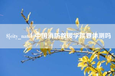 沁阳中国消防救援学院要体测吗