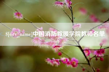 沁阳中国消防救援学院教师名单