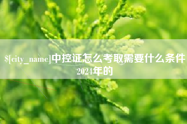 沁阳中控证怎么考取需要什么条件2024年的