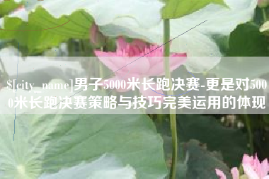 沁阳男子5000米长跑决赛-更是对5000米长跑决赛策略与技巧完美运用的体现