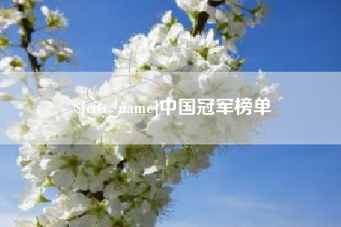 沁阳中国冠军榜单
