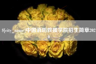 沁阳中国消防救援学院招生简章2020