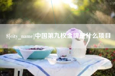 沁阳中国第九枚金牌是什么项目